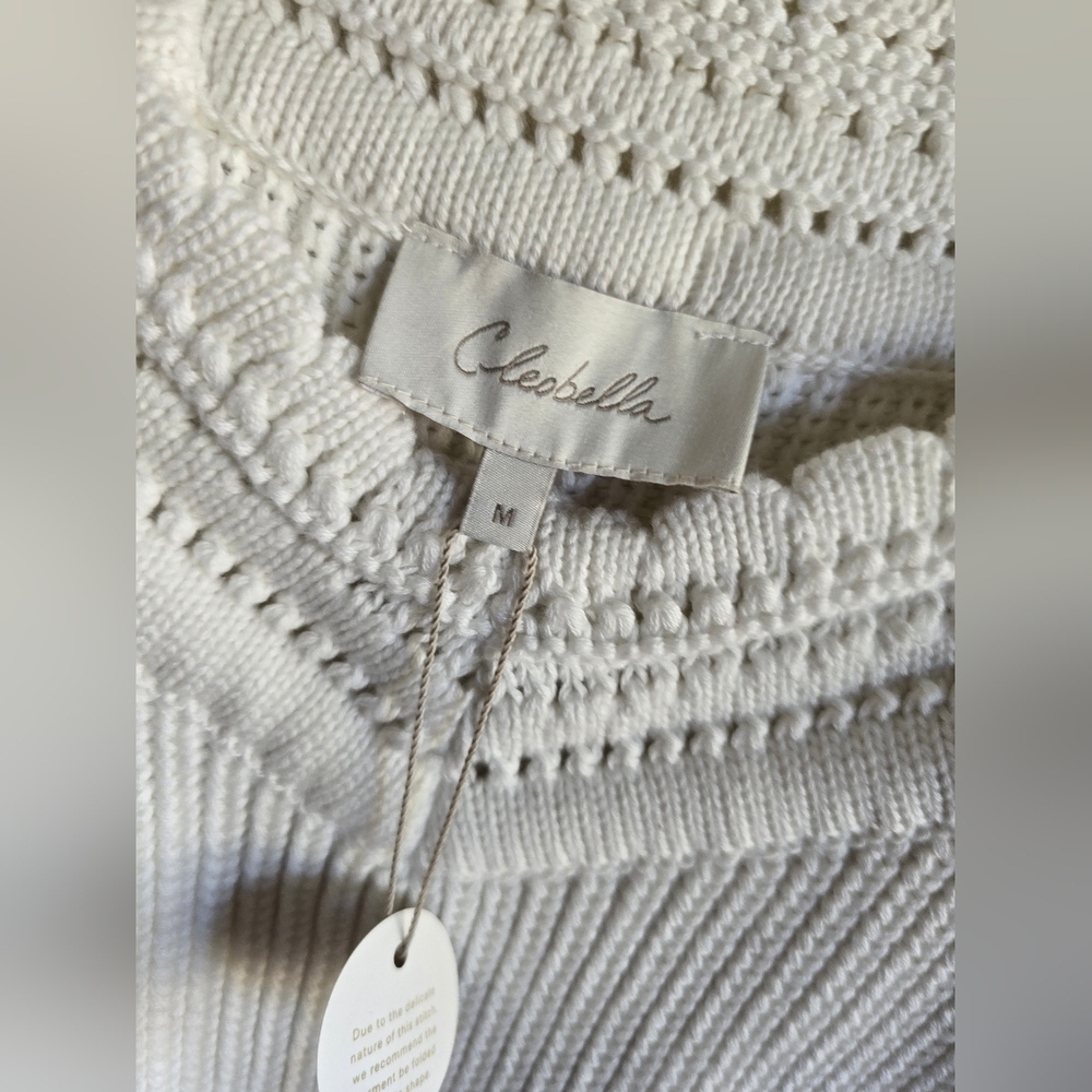 NWT! Cleobella, Rowan Sweater Top, Ivory, MSRP $198.00 - Picture 9 of 11